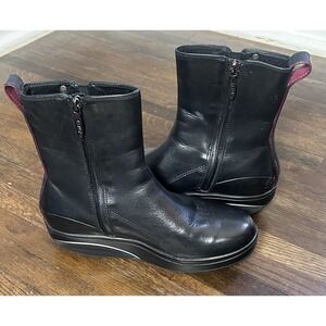 MBT Women's Manchester Black Boots 2 Leather Orthopedic Soles S- 6/6.5 Gore Tex